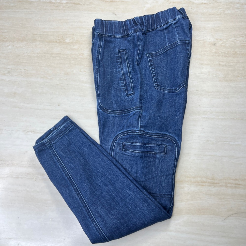 Pilcro Anthropologie High Rise Denim Legging Cargo Jeans Dark Wash Small A36 - Picture 3 of 14